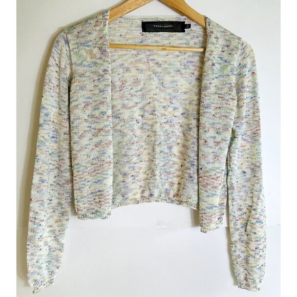 Code x Mode Minimalist Preppy Knit Space Dye cropped Layered Cardigan size S - Picture 2 of 12